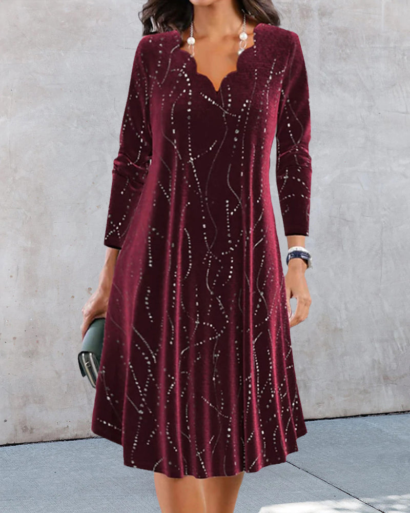 EP | Robe élégante à manches longues et décolleté en V