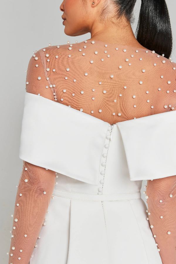 EP | Elégante Soirée Revers Bandeau Ceinture amovible Mini Robe Pochée