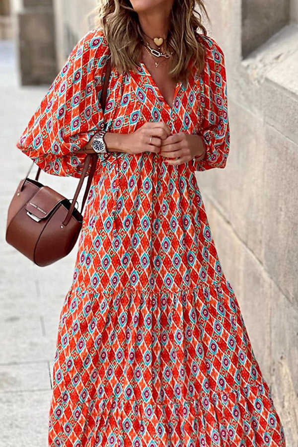EP | Robe midi bohème à manches courtes