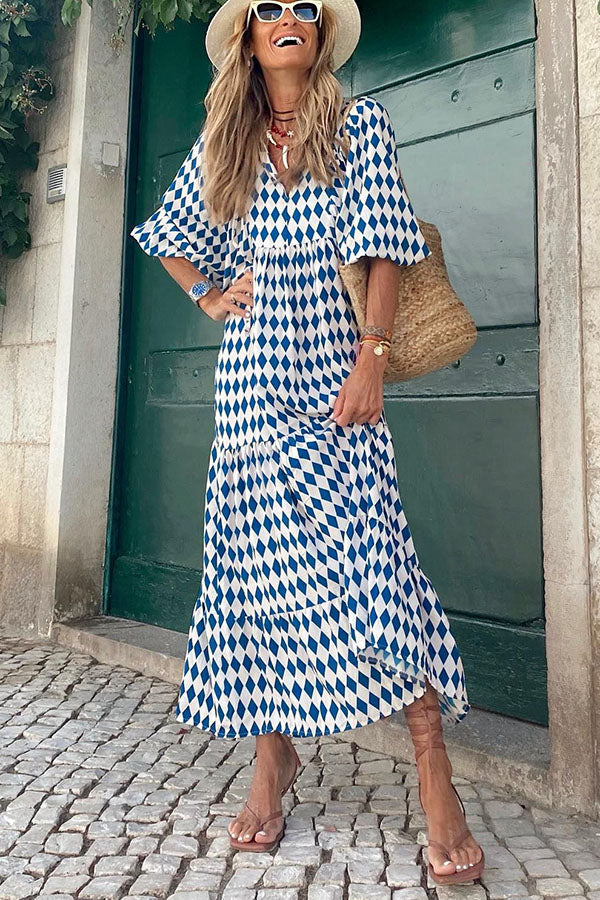 EP | Robe midi avec manches bouffantes