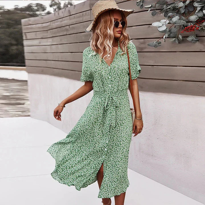 EP | robe midi chic pour femme avec boutons