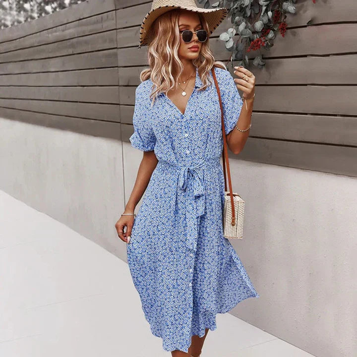 EP | robe midi chic pour femme avec boutons