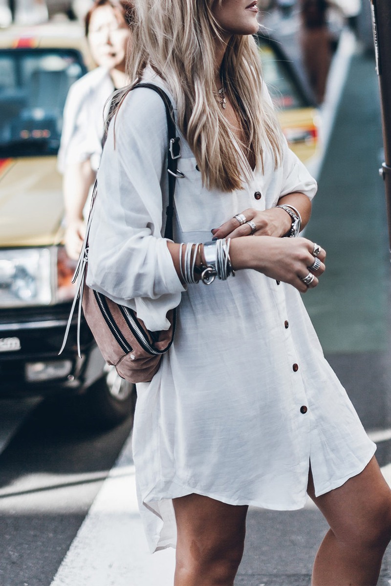 EP | Casual Street Solid Couleur Boutons Boucle Fente Maillots de bain Cover Up