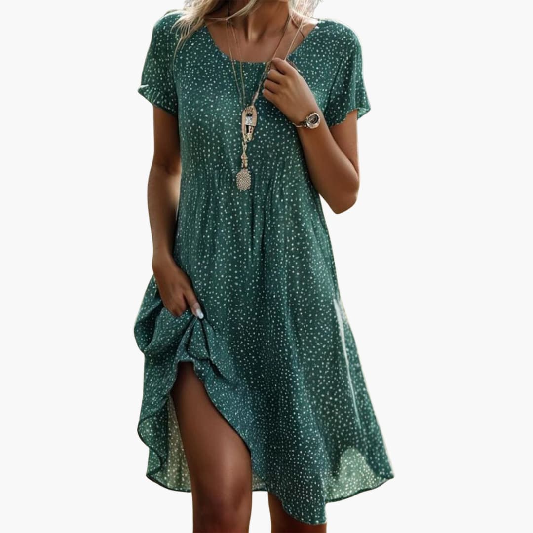 EP | Robe midi boho femme avec poches et manches courtes