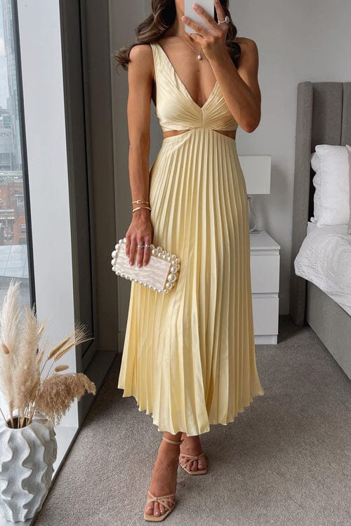 EP | Robe midi plissée stylée en satin
