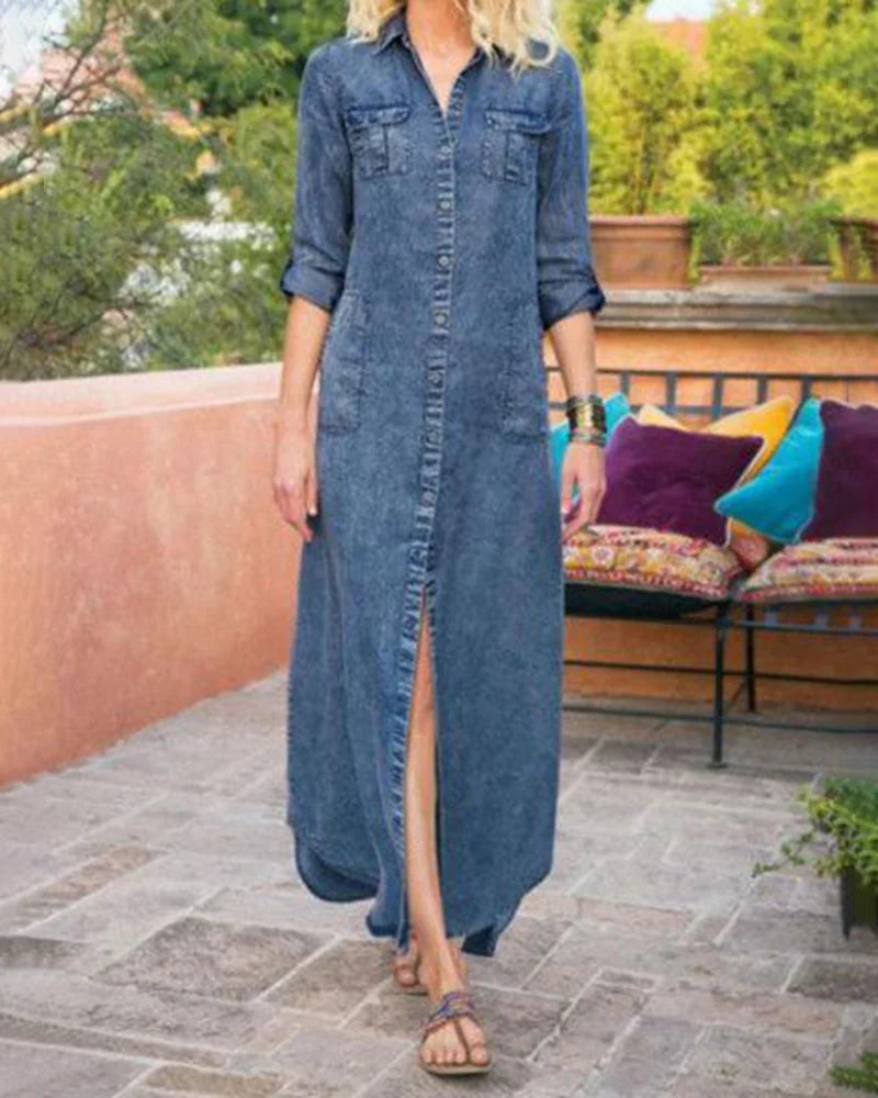 EP | robe maxi à manches longues polyvalente pour des occasions décontractées ou plus chics