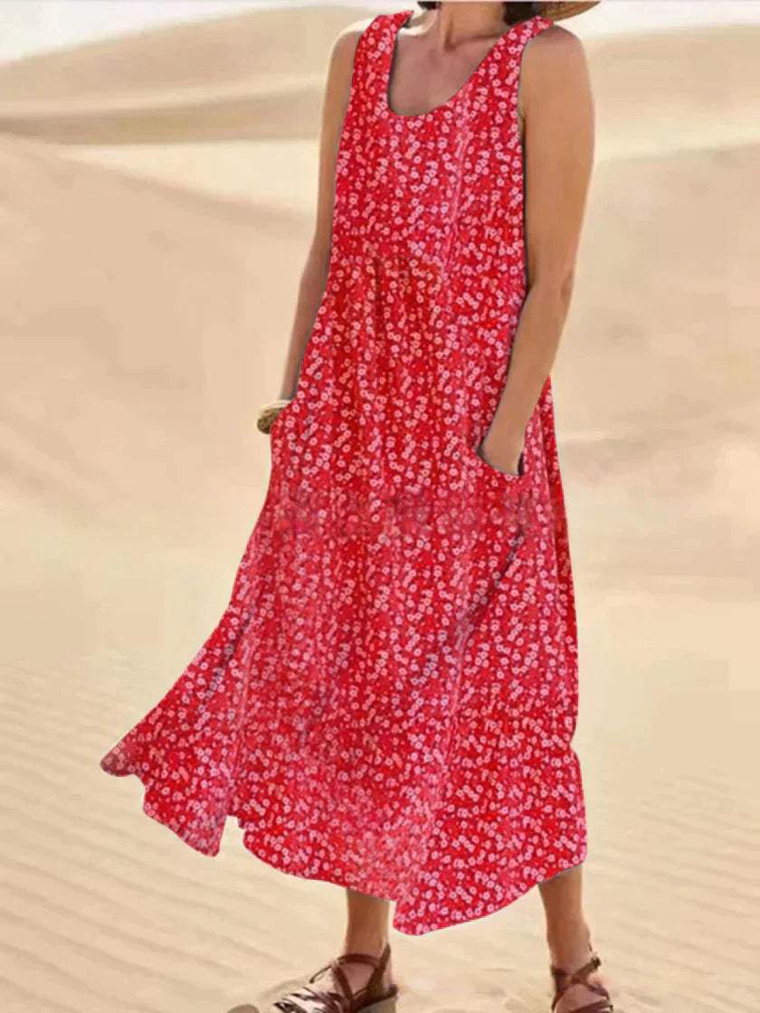 ND | Maxi-robe fleurie avec détail de poche