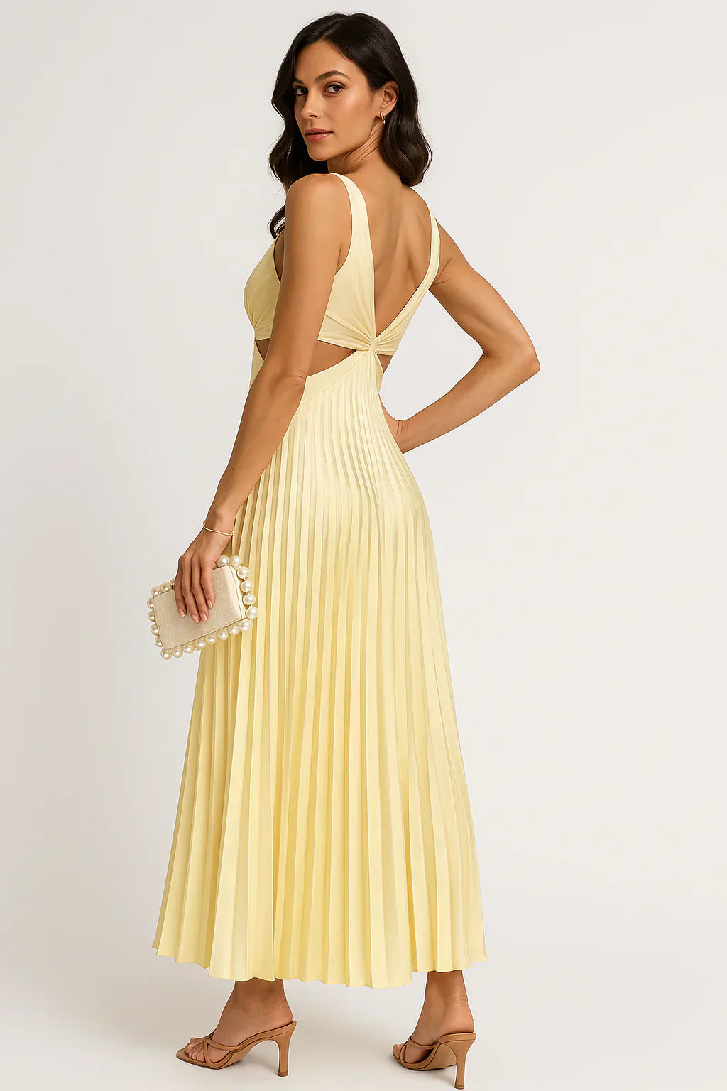 EP | Robe midi plissée stylée en satin