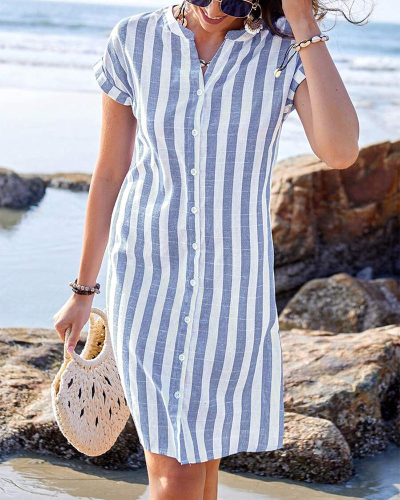 EP | Robe chemise élégante à rayures