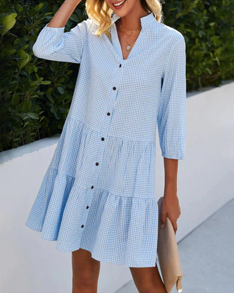 EP | Mini-robe femme à chemise ample et col en V