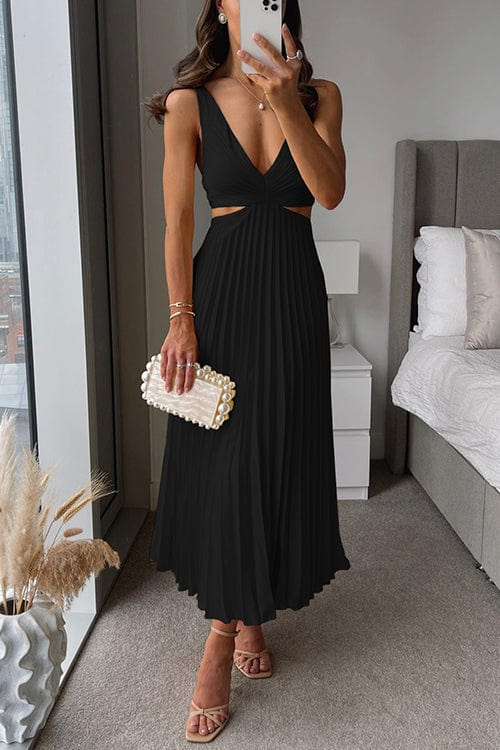EP | Robe midi plissée stylée en satin