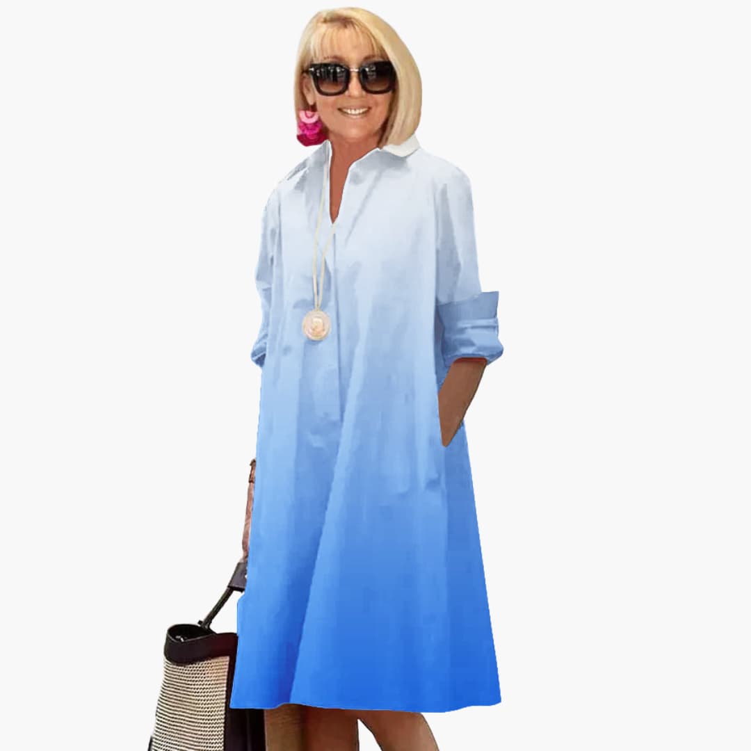 EP | Robe midi boho pour femme avec manches longues et poches latérales