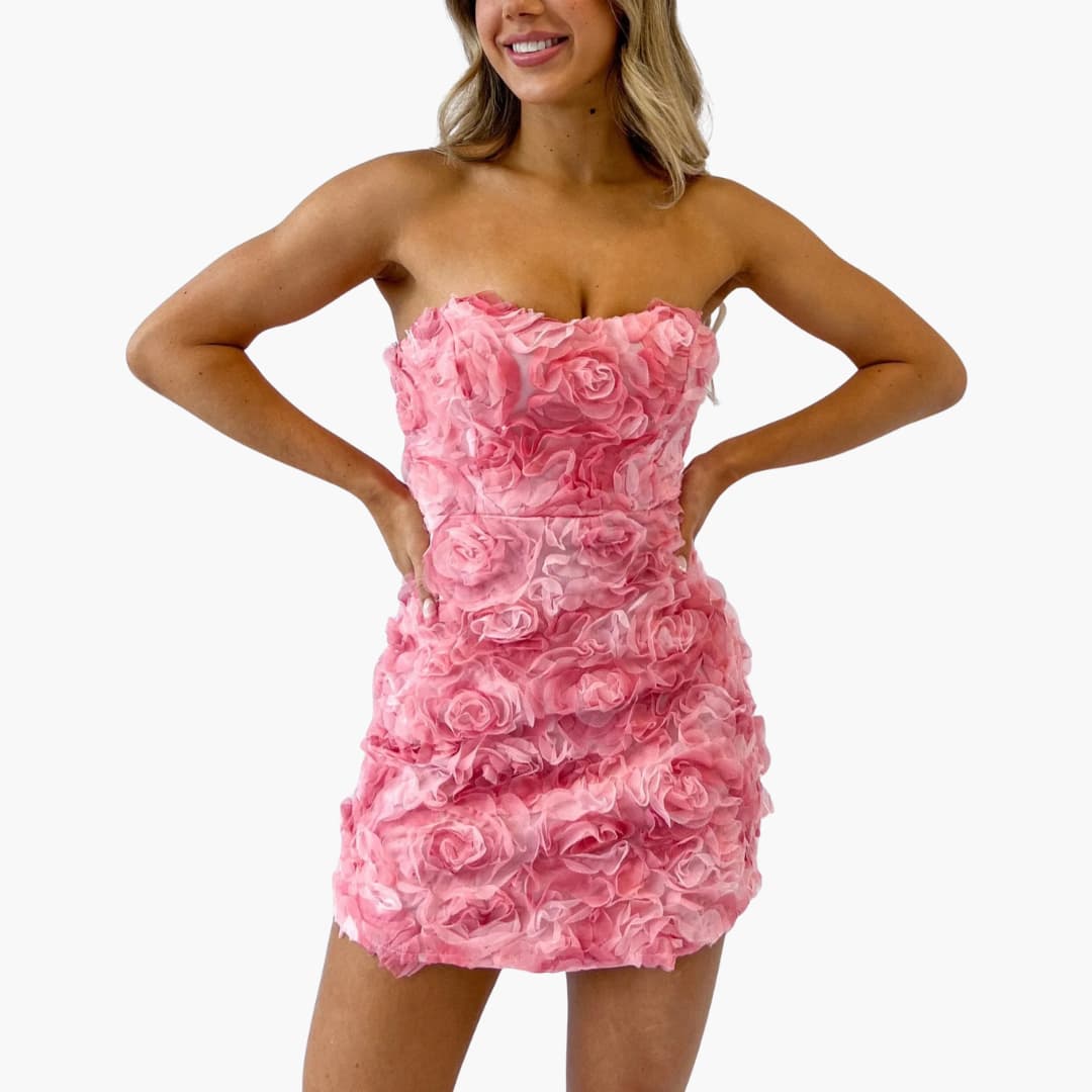 EP | mini-robe bustier femme avec structure florale pour l'été