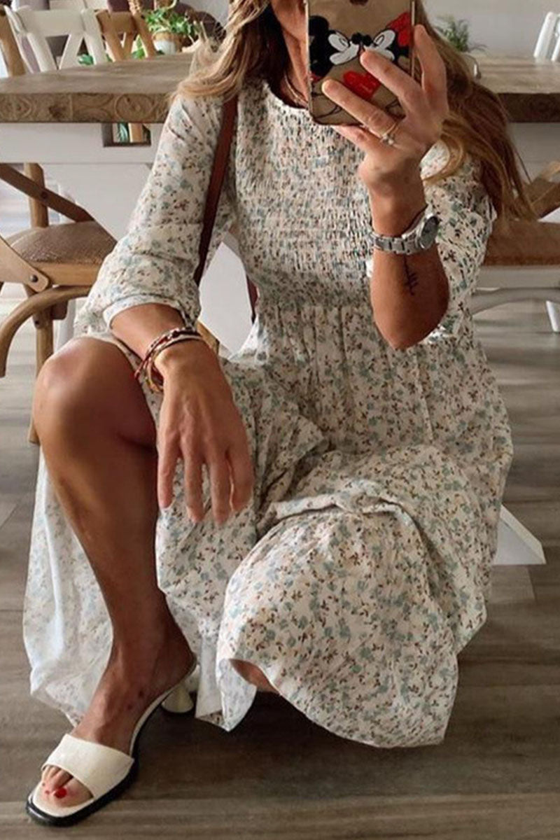 ND | Anna - Robes patchwork street-print à la mode avec décolleté en O et ligne A