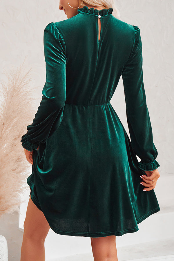 EP | Col roulé Mini-robe à manches longues en velours