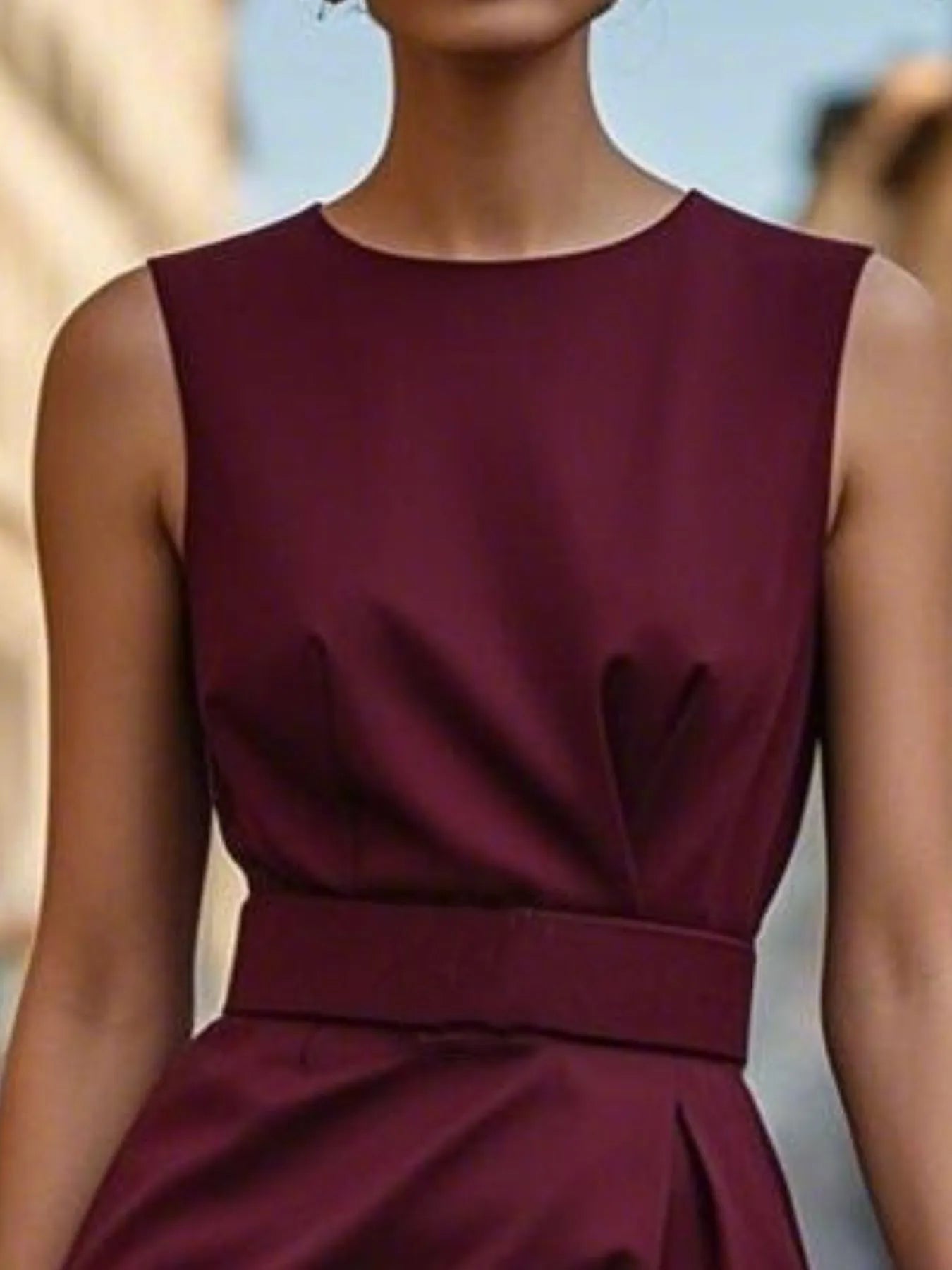 EP | Col rond Robe midi sans manches