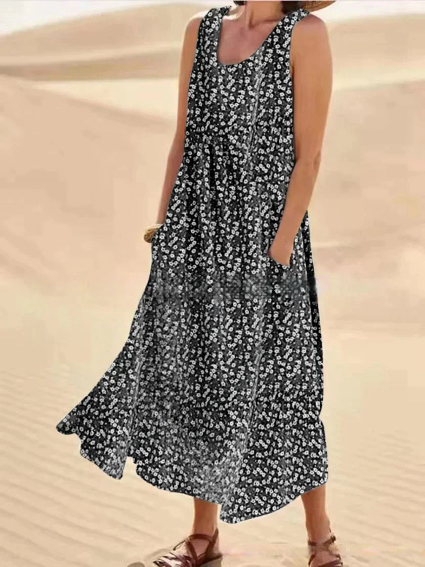 ND | Maxi-robe fleurie avec détail de poche
