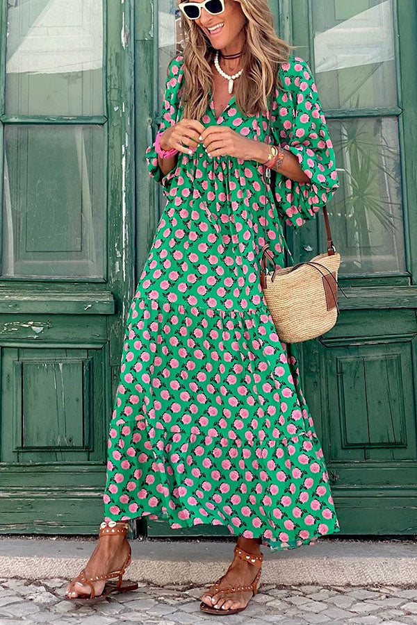 EP | Robe midi avec manches bouffantes