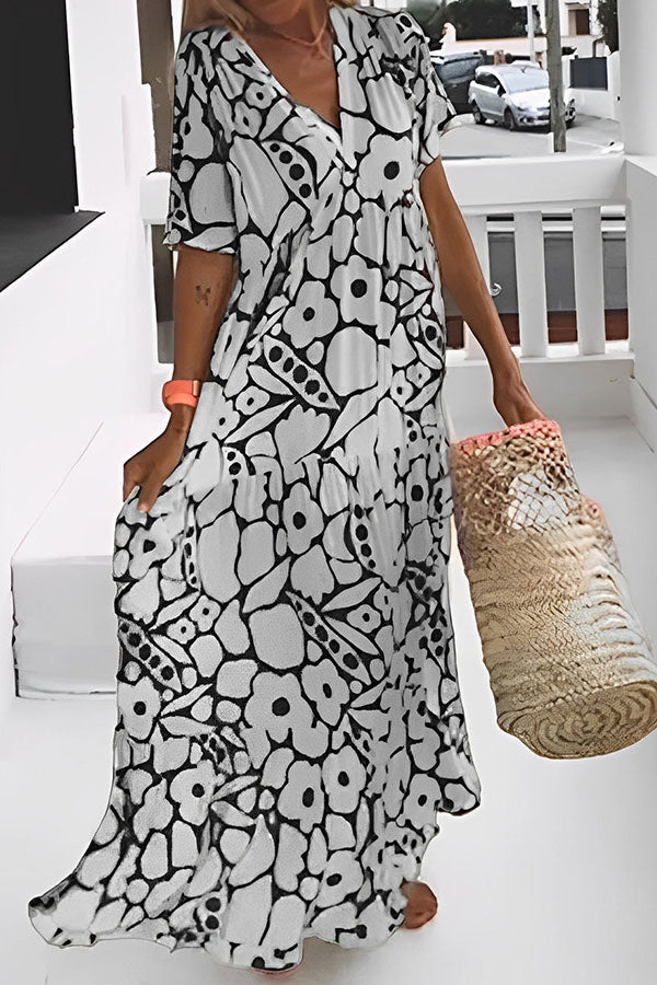 EP | ROBE MIDI IMPRIMÉ FLORAL VACANCES
