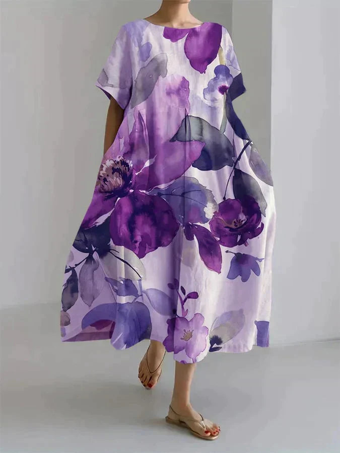 EP | Robe décontractée pour femme avec motif floral botanique