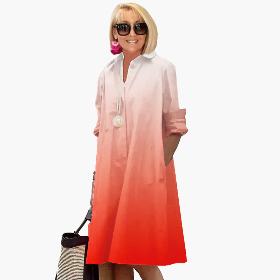 EP | Robe midi boho pour femme avec manches longues et poches latérales