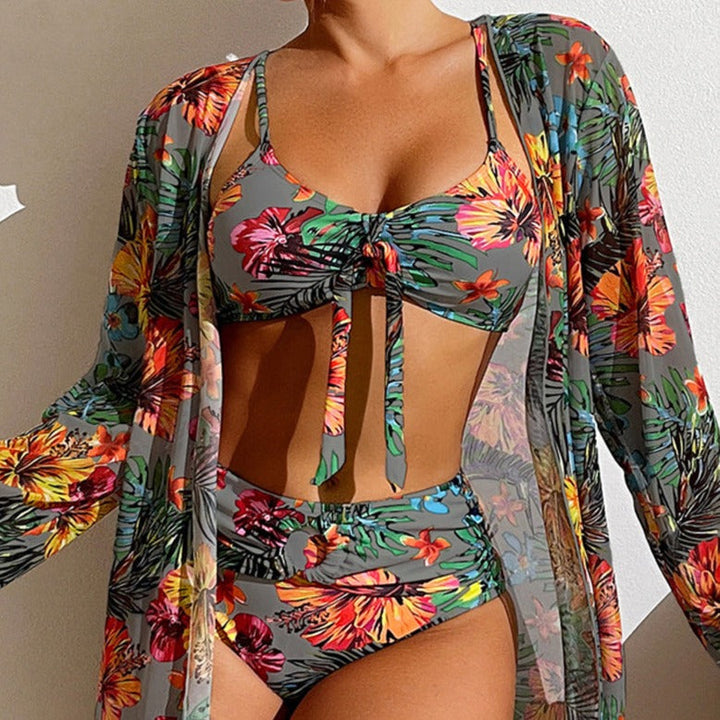 ND | bikini 3 pièces fleuri avec cover-up