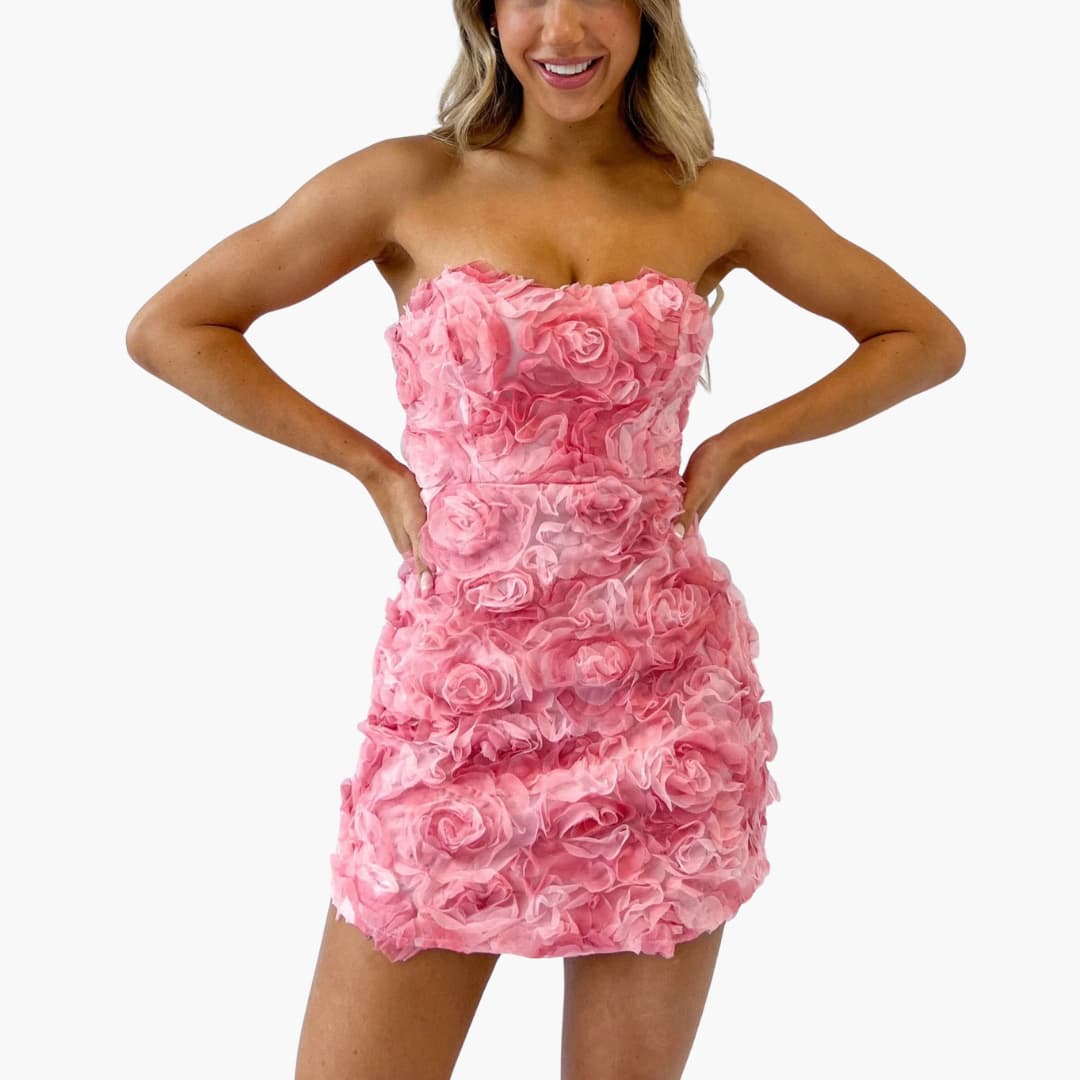 EP | mini-robe bustier femme avec structure florale pour l'été