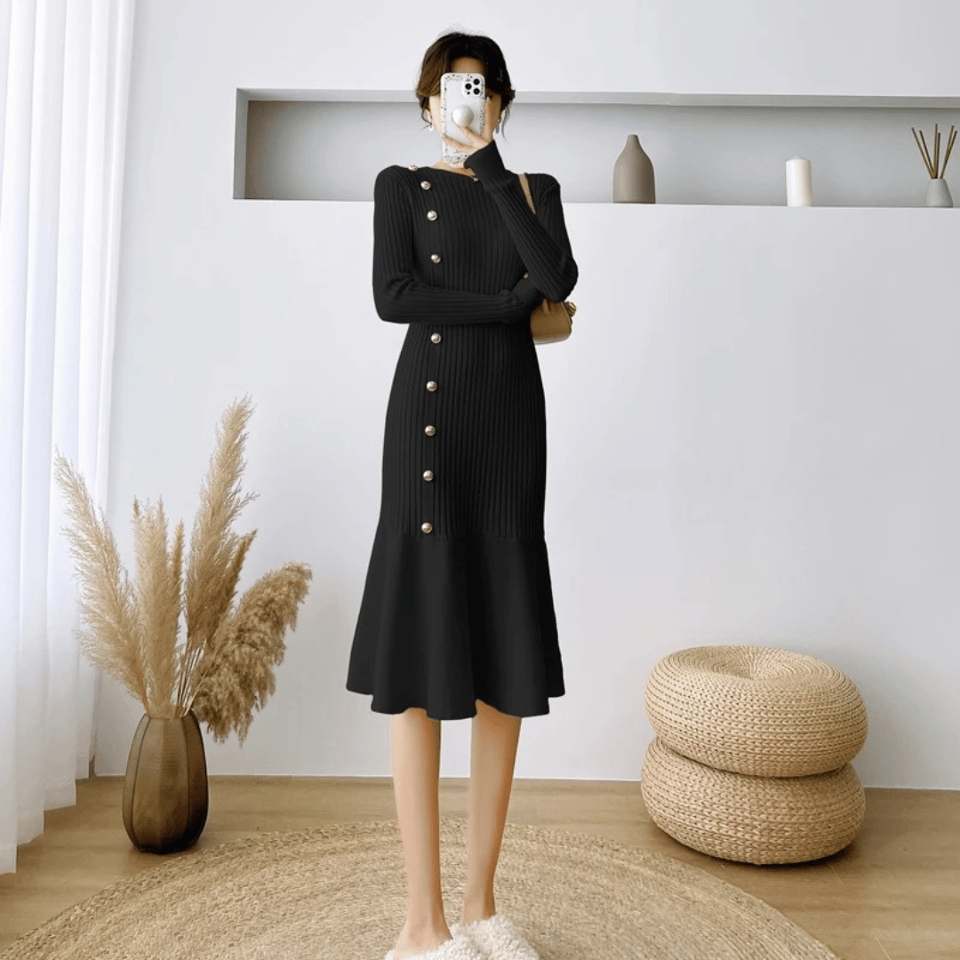 EP | robe midi élégante à côtes pour femmes