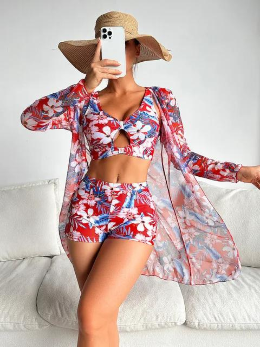 EP | Sexy maillot de bain floral taille haute