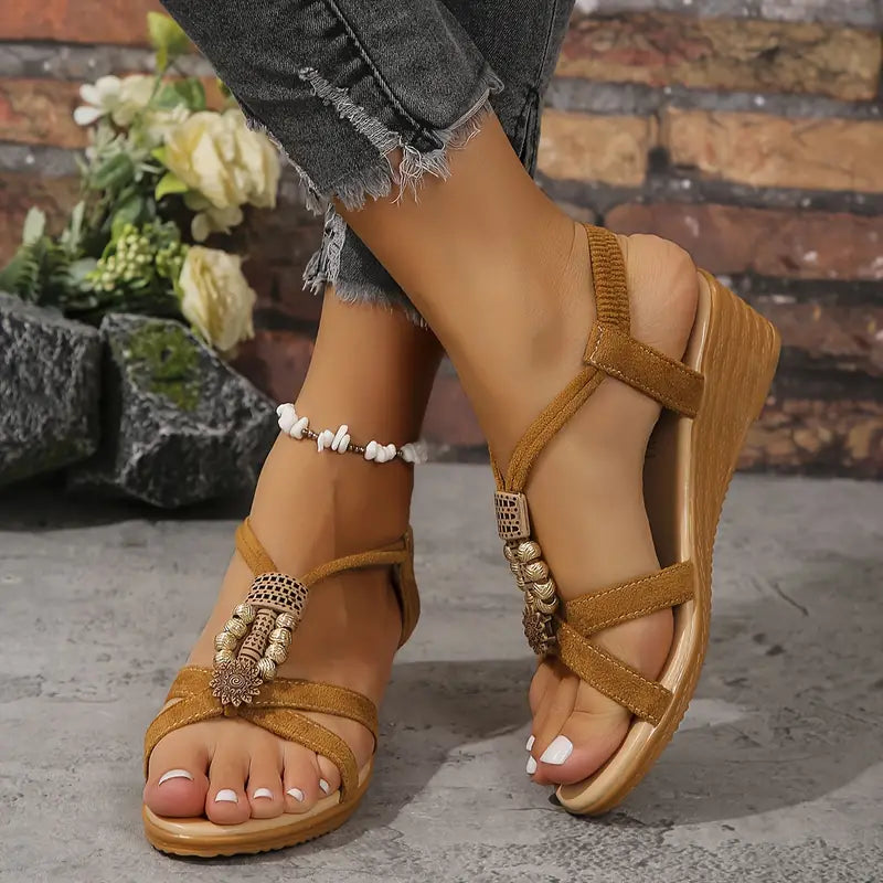 EP | Sandales à talon compensé style boho