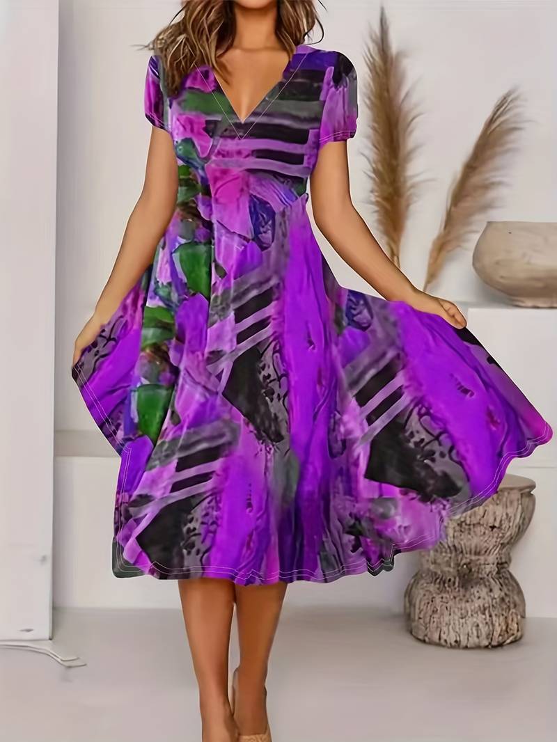 EP | Robe boho décontractée à manches courtes