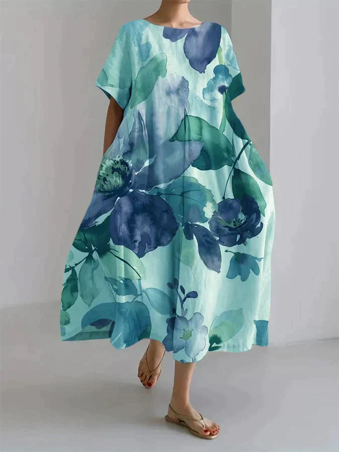 EP | Robe décontractée pour femme avec motif floral botanique