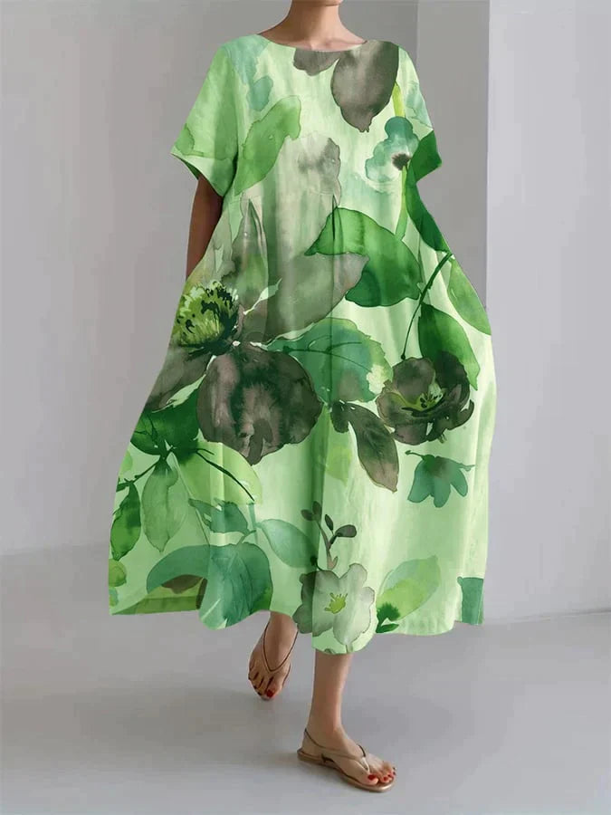 EP | Robe décontractée pour femme avec motif floral botanique