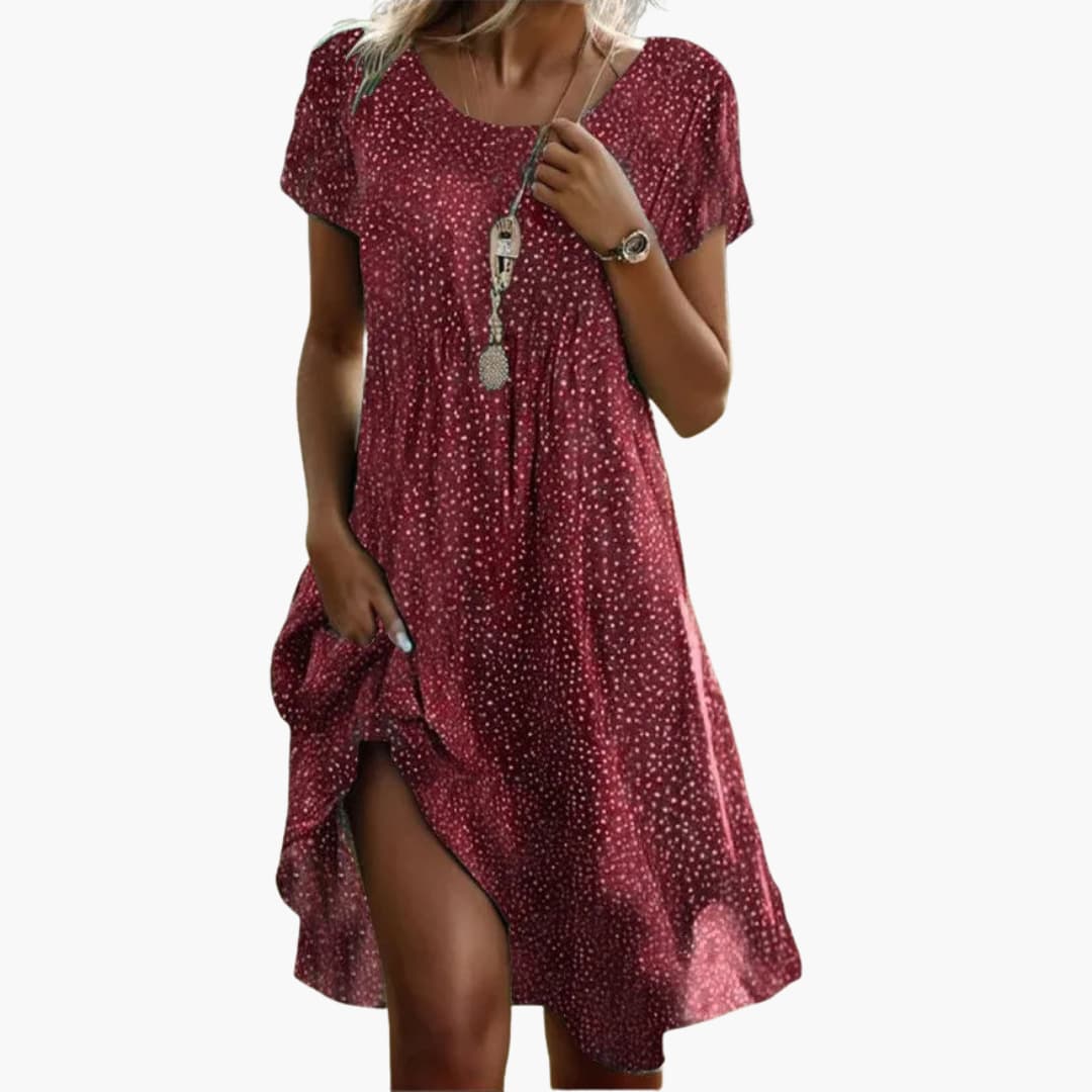 EP | Robe midi boho femme avec poches et manches courtes