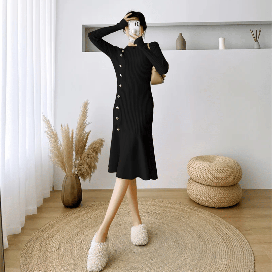 EP | robe midi élégante à côtes pour femmes