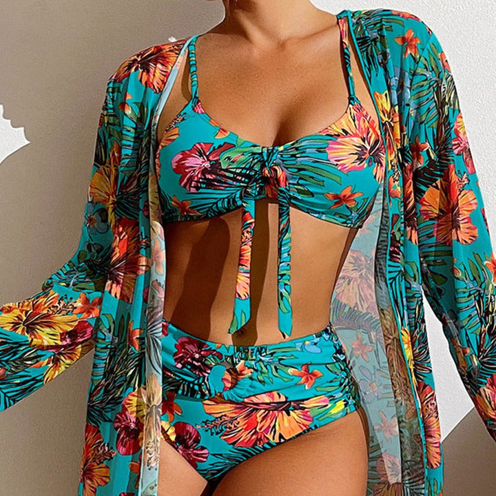 ND | bikini 3 pièces fleuri avec cover-up