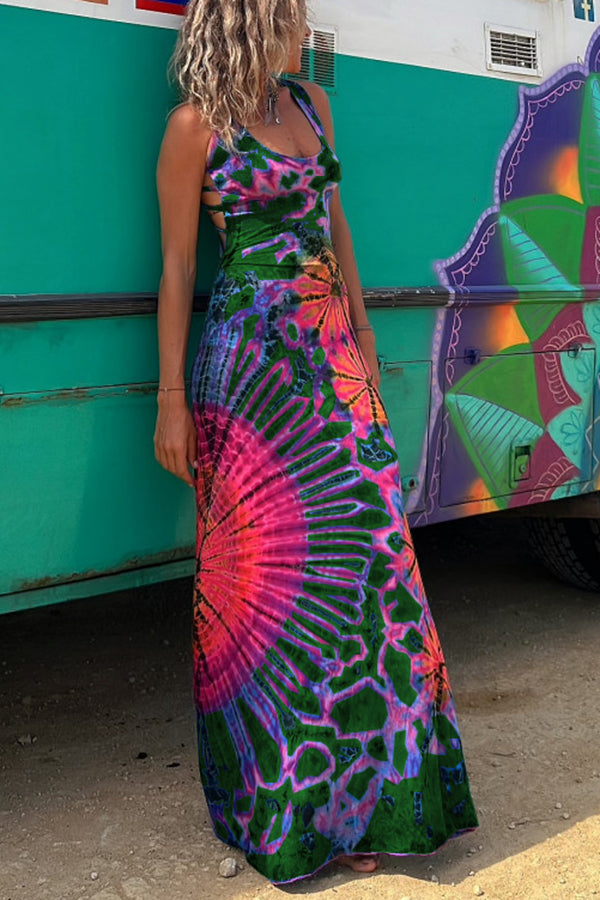 ND | Maxi-robe batik La Bamba avec détail de laçage coquet dans le dos