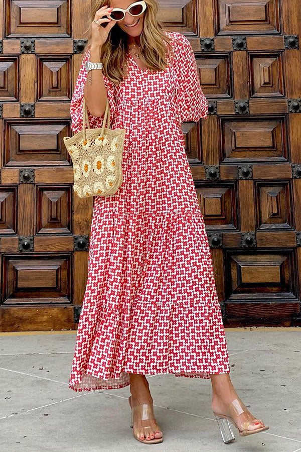 EP | Robe midi avec manches bouffantes