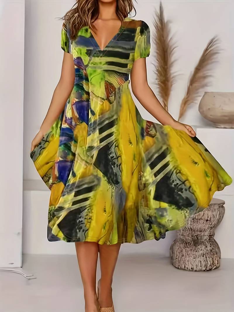 EP | Robe boho décontractée à manches courtes