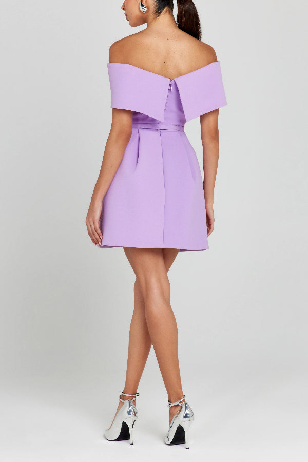 EP | Elégante Soirée Revers Bandeau Ceinture amovible Mini Robe Pochée