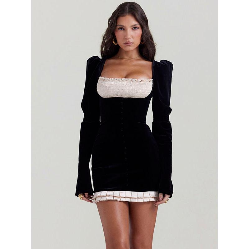 EP | Mini-robe élégante à manches longues et dos nu