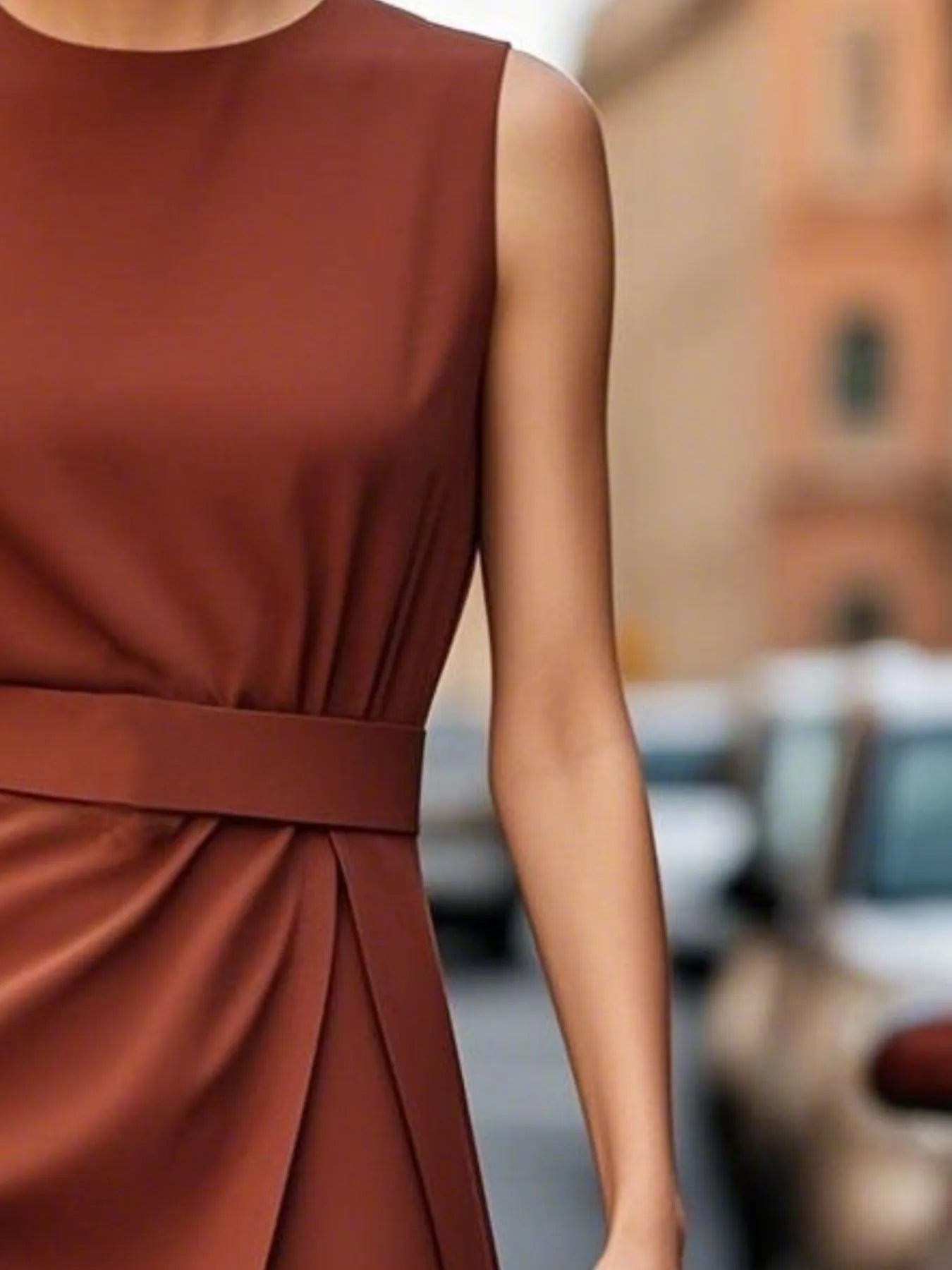 EP | Col rond Robe midi sans manches