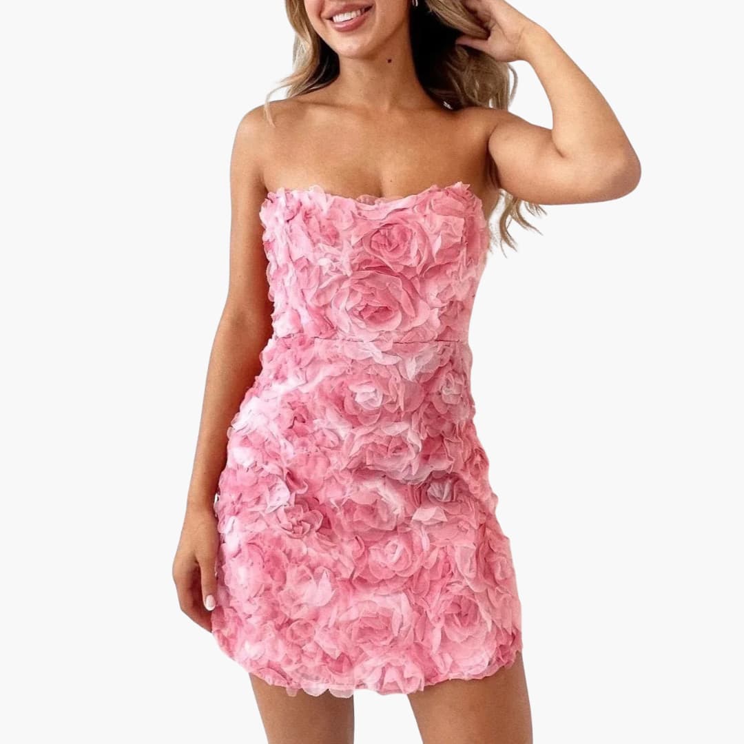 EP | mini-robe bustier femme avec structure florale pour l'été