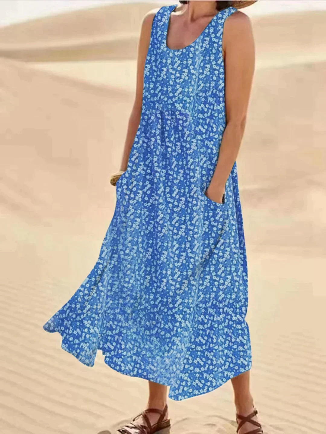 ND | Maxi-robe fleurie avec détail de poche