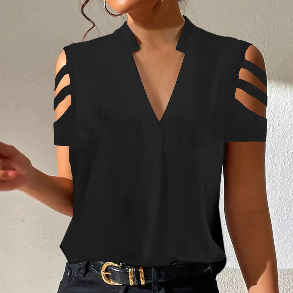 ND | T-shirt tendance uni à manches courtes