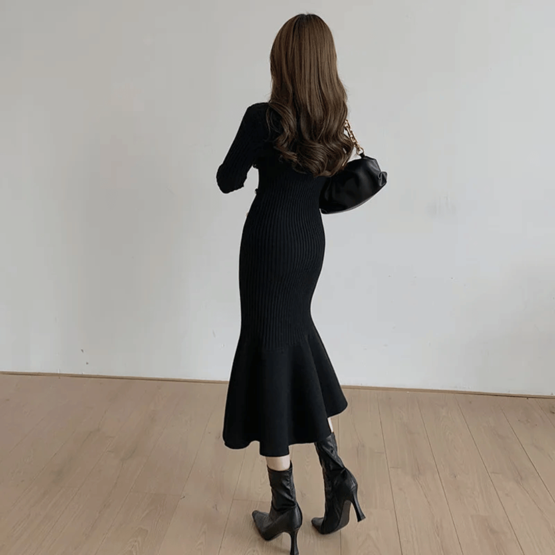 EP | robe midi élégante à côtes pour femmes