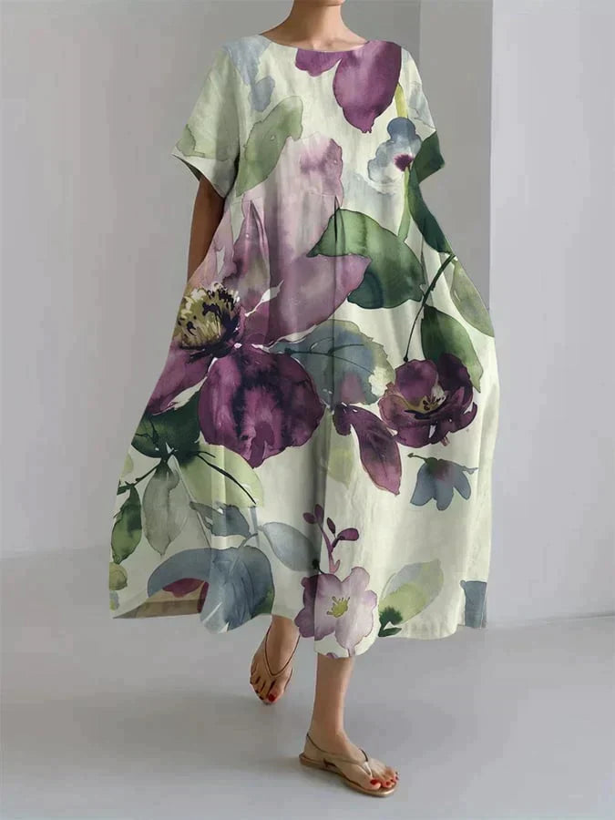 EP | Robe décontractée pour femme avec motif floral botanique