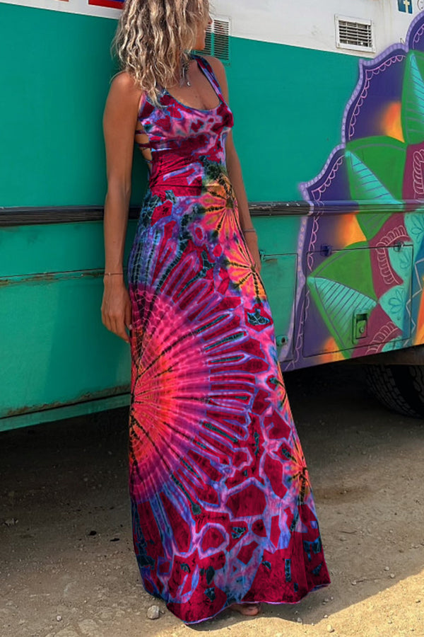 ND | Maxi-robe batik La Bamba avec détail de laçage coquet dans le dos