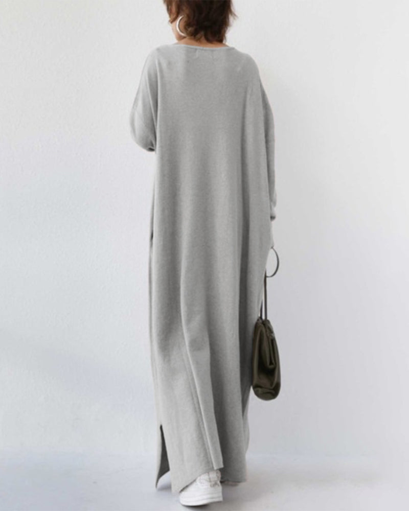 EP | maxi-robe stylée à manches longues et décolleté en V pour tous les jours