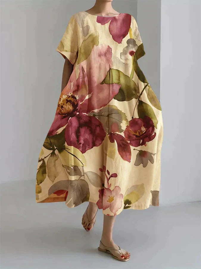 EP | Robe décontractée pour femme avec motif floral botanique